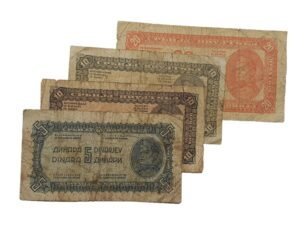 YUGOSLAVIA WWII era low grade / banknotes lot / 4 pcs.