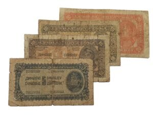 YUGOSLAVIA WWII era low grade / banknotes lot / 4 pcs.