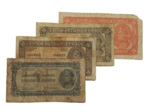 YUGOSLAVIA WWII era low grade / banknotes lot / 4 pcs.