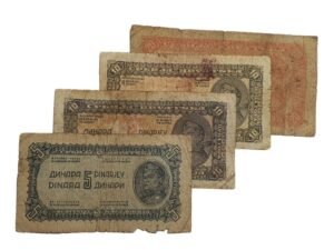 YUGOSLAVIA WWII era low grade / banknotes lot / 4 pcs.