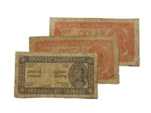 YUGOSLAVIA WWII era low grade / banknotes lot / 3 pcs.