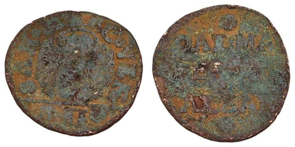 ITALIJA 2 soldi ND (1691-1709) / Mletačka Republika / izdanje za Dalmaciju i Albaniju / F