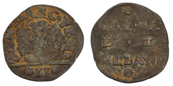 ITALY 2 soldi ND(1691-1709) / Venice / issue for Dalmatia and Albania / F