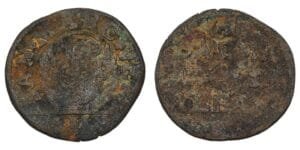 ITALY 2 soldi ND(1691-1709) / Venice / issue for Dalmatia and Albania / F-