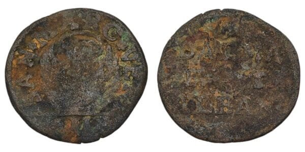 ITALY 2 soldi ND(1691-1709) / Venice / issue for Dalmatia and Albania / F-