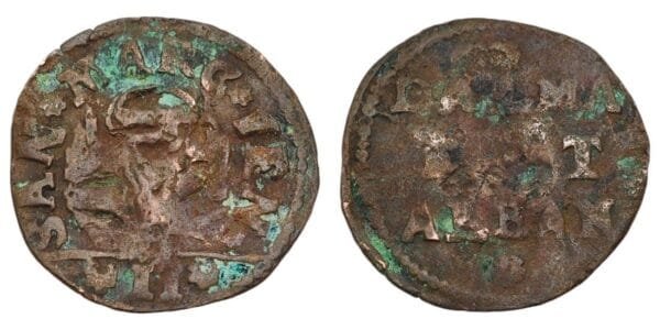 ITALY 2 soldi ND(1691-1709) / Venice / issue for Dalmatia and Albania / F-