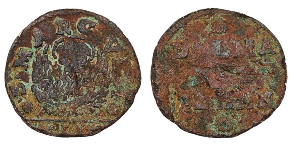 ITALIJA 2 soldi BB (1691-1709) / Venecija / izdanje za Dalmaciju i Albaniju / F-