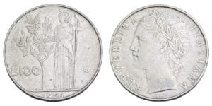 ITALY 100 lire 1956 VF
