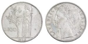 ITALY 100 lire 1956 VF