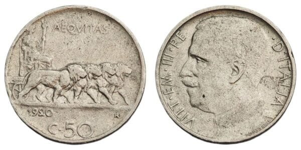 ITALY 50 centesimi 1920 VF