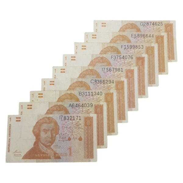 CROATIA 1 hrvatski dinar 1991 / 9 pcs. lot / various grades