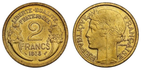 FRANCE 2 francs 1938 XF