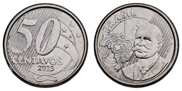 BRAZIL 50 centavos 2013 XF