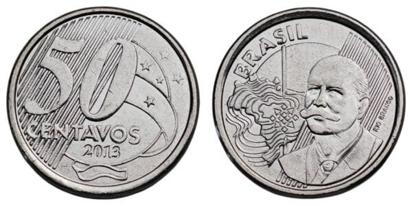 BRAZIL 50 centavos 2013 XF