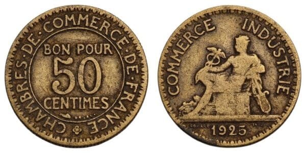 FRANCE 50 centimes 1925 / Chambres de Commerce / VF-