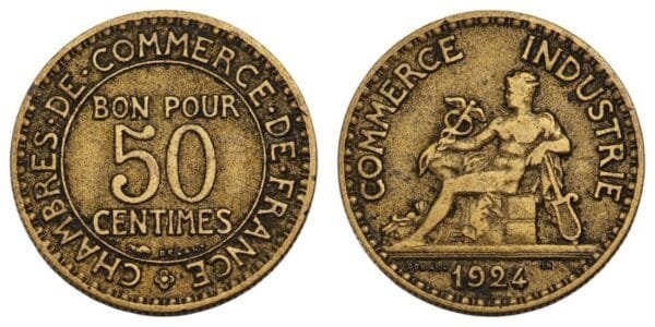 FRANCE 50 centimes 1924 / Chambres de Commerce / VF