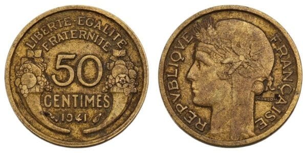 FRANCE 50 centimes 1941 VF