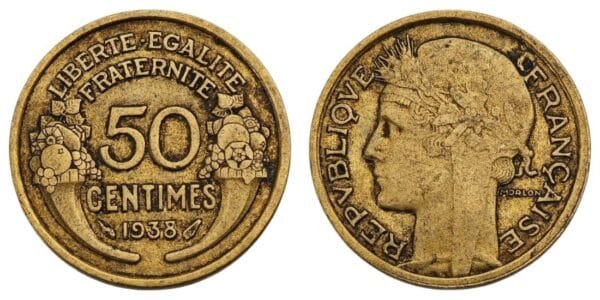 FRANCE 50 centimes 1938 VF