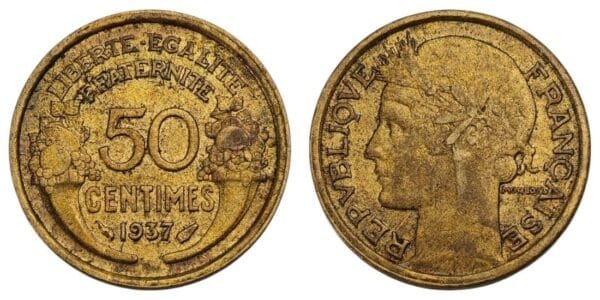 FRANCE 50 centimes 1937 VF