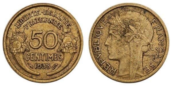 FRANCE 50 centimes 1938 VF