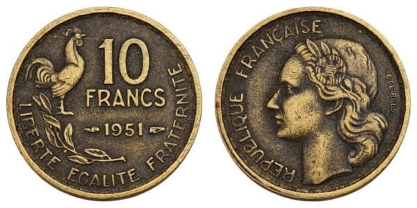 FRANCE 10 francs 1951 VF