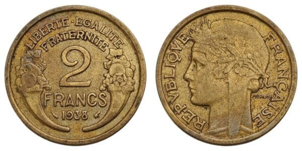 FRANCE 2 francs 1938 VF