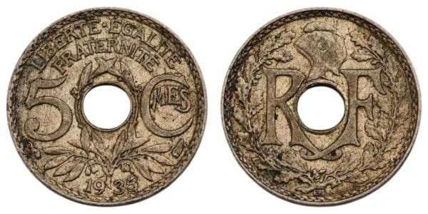 FRANCE 5 centimes 1933 VF