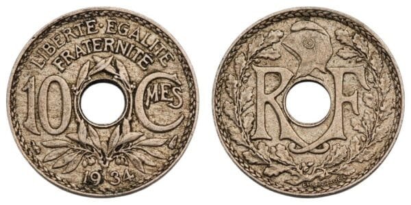 FRANCE 10 centimes 1934 VF