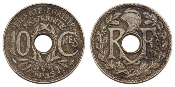 FRANCE 10 centimes 1935 VF-