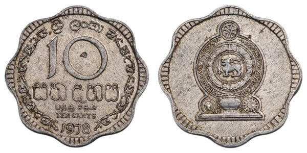 SRI LANKA 10 cents 1978 VF