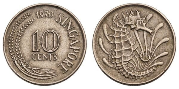 SINGAPORE 10 cents 1970 VF