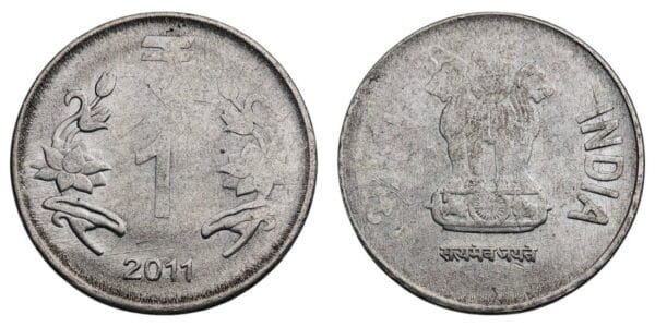 INDIA 1 rupee 2011 VF
