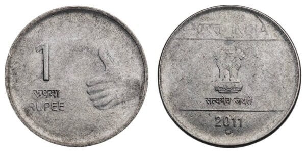INDIA 1 rupee 2011 VF