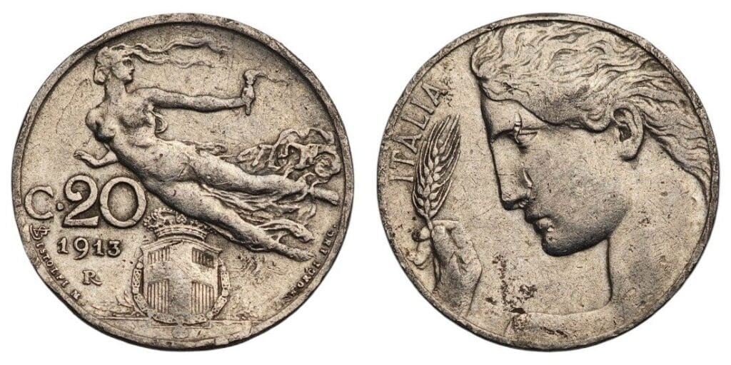 ITALY 20 centesimi 1913 VF