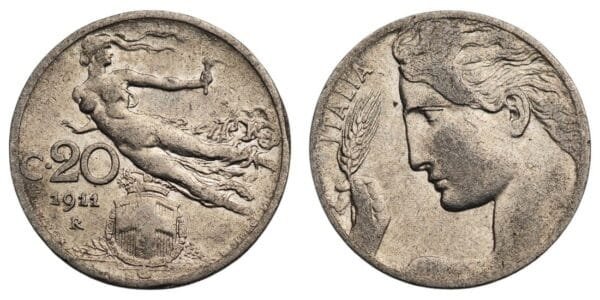 ITALY 20 centesimi 1911 VF