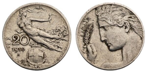 ITALY 20 centesimi 1910 VF