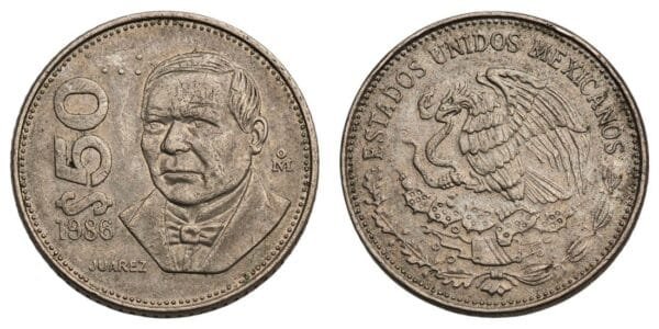 MEXICO 50 centavos 1986 VF