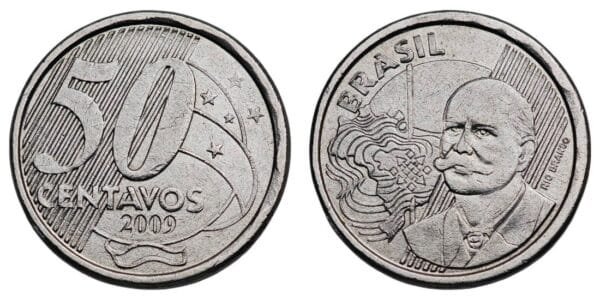 BRAZIL 50 centavos 2009 VF
