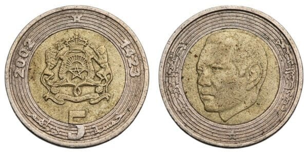 MOROCCO 5 dirhams 2002 VF