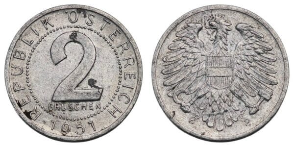 AUSTRIA 2 groschen 1951 VF