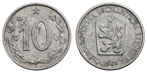CZECHOSLOVAKIA 10 haleru 1969 VF