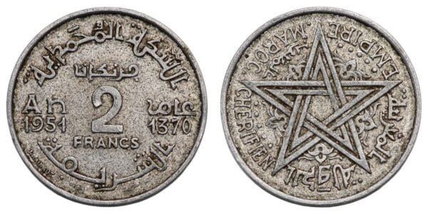 MOROCCO 2 francs 1951 VF