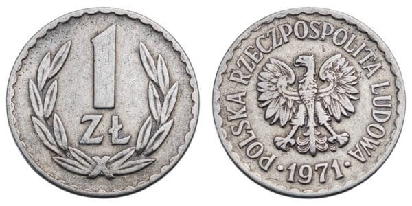 POLAND 1 zloty 1971 VF