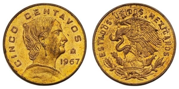 MEXICO 5 centavos 1967 XF