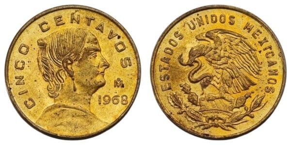 MEXICO 5 centavos 1968 XF
