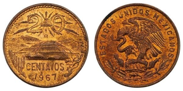 MEXICO 20 centavos 1967 XF