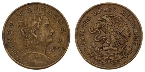 MEXICO 5 centavos 1966 VF