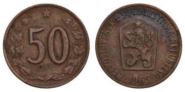 CZECHOSLOVAKIA 50 haleru 1965 VF
