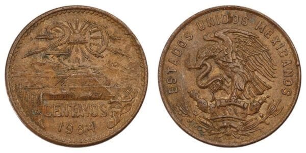 MEXICO 20 centavos 1964 VF