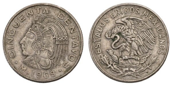 MEXICO 50 centavos 1969 VF